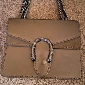 Brown Horseshoe Chain Strap Purse